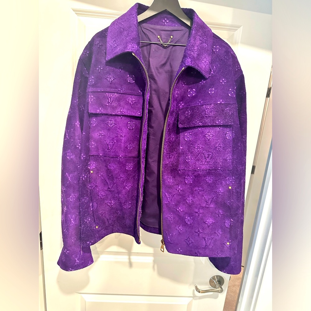 Workwear Monogram Embossed Suede Jacket